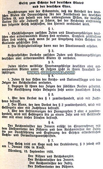 anti-Jewish Nuremberg Race Laws of 15 September 1935
