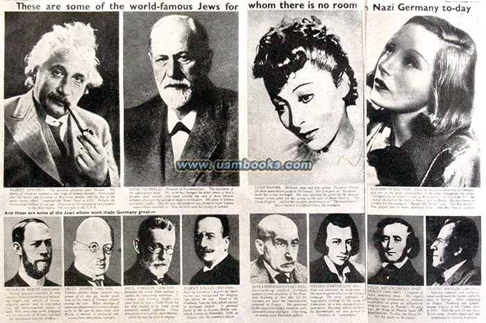 world-famous Jews for whom there is no room in Nazi Germany