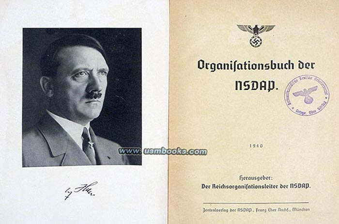 Adolf Hitler portrait, Organisationsbuch der NSDAP 1940