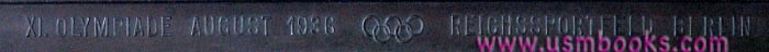 XI. OLYMPIADE AUGUST 1936 [5 Olympics Rings] REICHSSPORTFELD BERLIN
