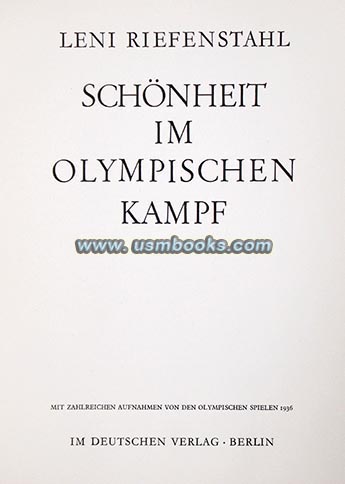 Leni Riefenstahl, SCHOENHEIT IM OLYMPISCHEN KAMPF, Deutscher Verlag AG Berlin