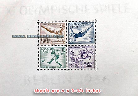 Sonderbriefmarken der Deutschen Reichspost für die XI. Olympischen Spiele 1936 in Berlin