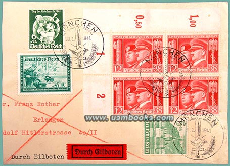 Hitler Mussolini Zwei Volker Nazi stamps