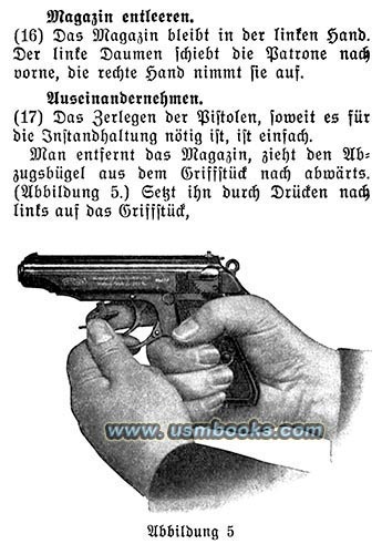 Walther PPK instruction manual 1937