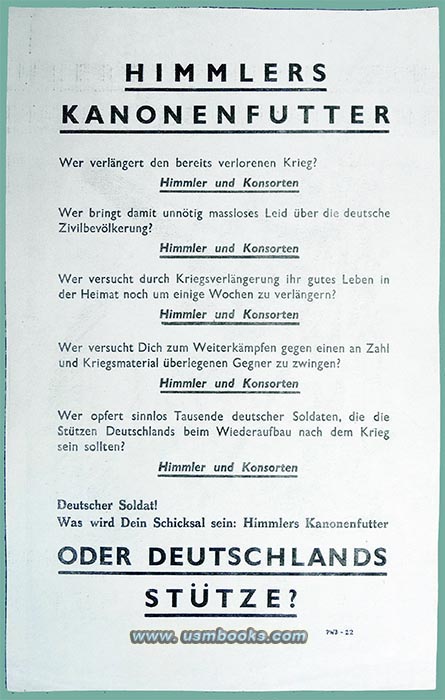 WW2 Allied airborne propaganda leaflet