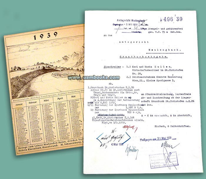 1939 Reichsautobahn land purchase documentation