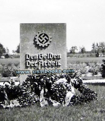 Nazi monument with DAF swastika decoration