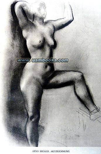Arno Breker female nude sketch