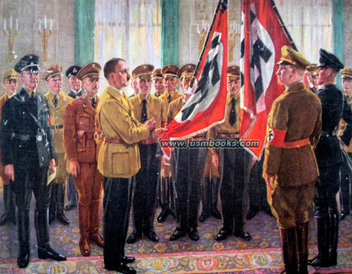 Professor Carl Horn painting Adolf Hitler Nazi swastika flags