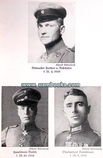 World War I Flying Aces Richthofen, Immelmann and Boelcke