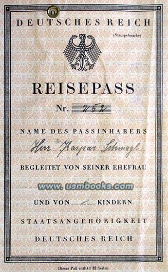 1936 Deutsches Reich Reisepass 