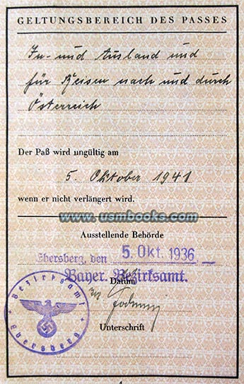 Nazi passport Kaspar Schinnagl