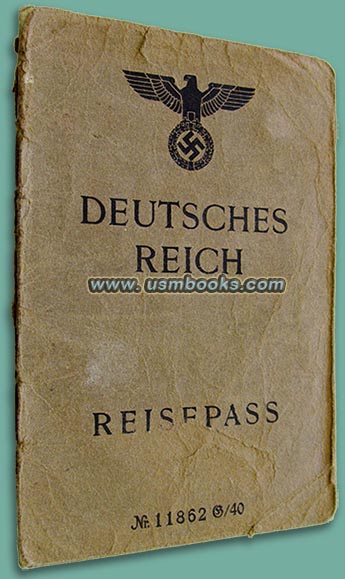 1941 Deutsches Reich Reisepass WITH EAGLE AND SWASTIKA COVER