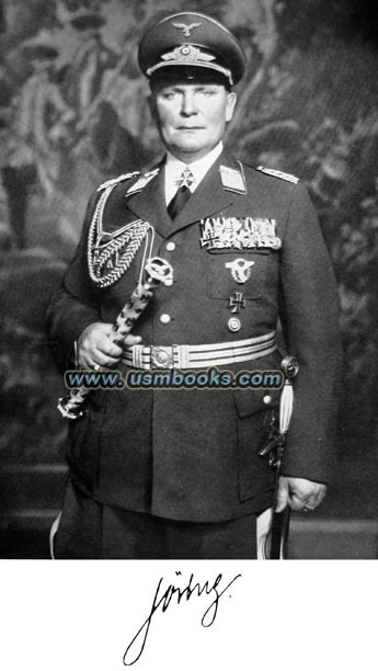 Generalfeldmarschall Hermann Göring in Luftwaffe uniform with his baton, Pour Le Mérite and wedding sword