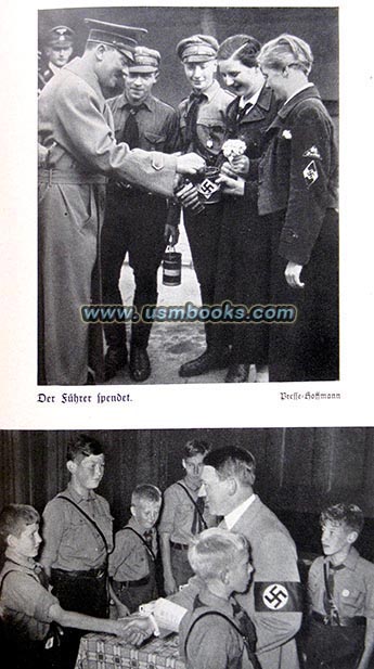 Hitler with BdM girls and HJ boys
