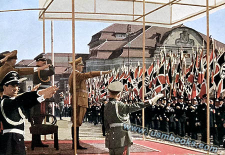 Adolf Hitler military review Kassel 1939, SS uniform