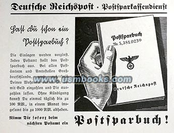 Deutsche Reichspost Postsparbuch und Postsparbuch Ausweiskarte