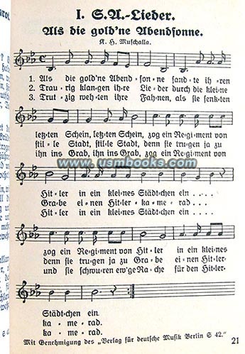 SA songbook from 1933