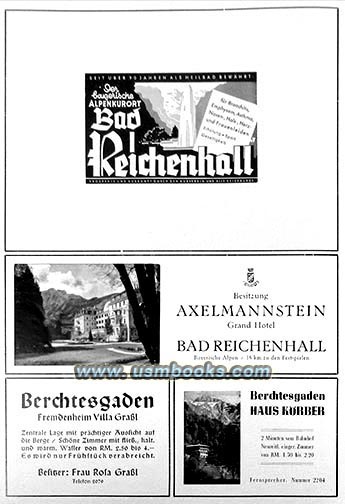 1938 Berchtesgaden, Bad Reichenhall tourist advertising