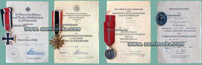 Genuine Nazi medals and award documents