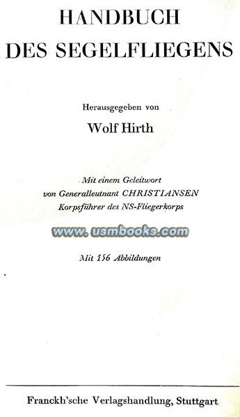 Handbuch des Segelfliegens, Wolf Hirth 1938