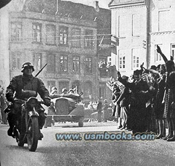 motorized Wehrmacht troops in Copenhagen