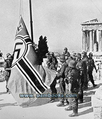Reichskriegsflagge over the Acropolis in Athens