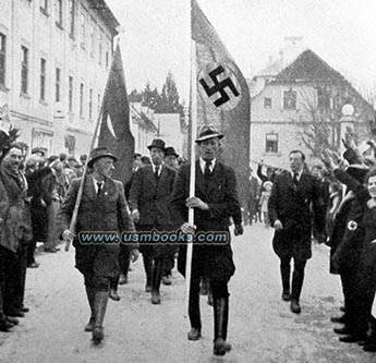 ethic Germans with swastika flags