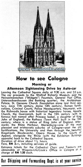 1938 tourist information Cologne