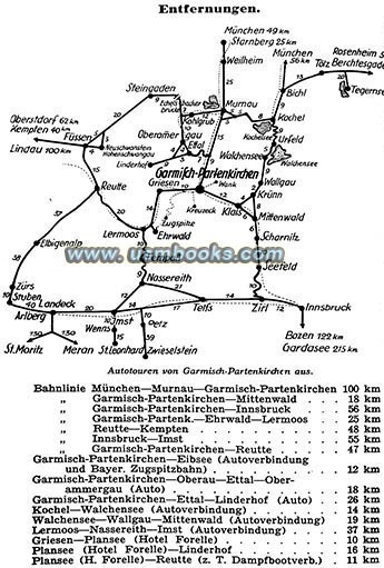 distance map Garmisch-Partenkirchen