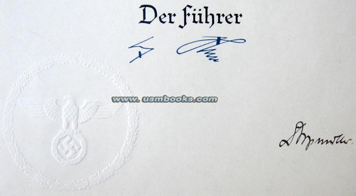 Hitler and Dorpmueller signatures
