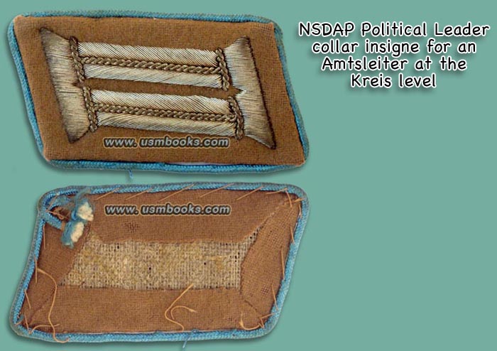 Nazi Party Kreisleitung Amtsleiter collar tab