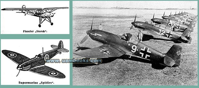 RAF Spitfire, Fieseler Storch, Stukas