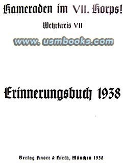 Mit dem VII. Korps ins Sudetenland, Wehrkreis VII 1938