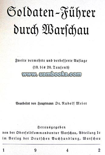 World War II Nazi guide book German occupied Warsaw 1942