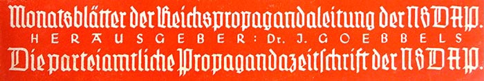 Unser Wille und Weg 1941, Dr. Joseph Goebbels, Reichspropagandaleitung Berlin