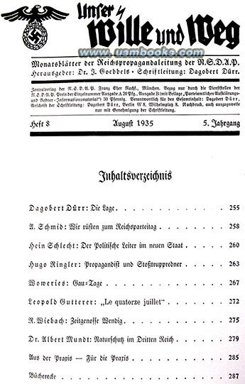 Unser Wille und Weg Nazi Political Leader magazine 1935