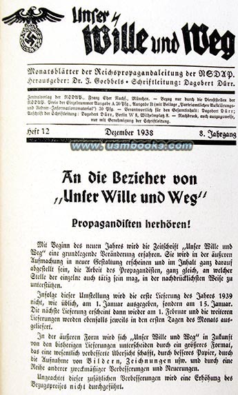 Unser Wille und Weg December 1938