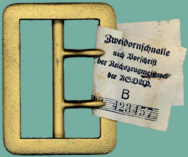NSDAP belt buckle RZM tag