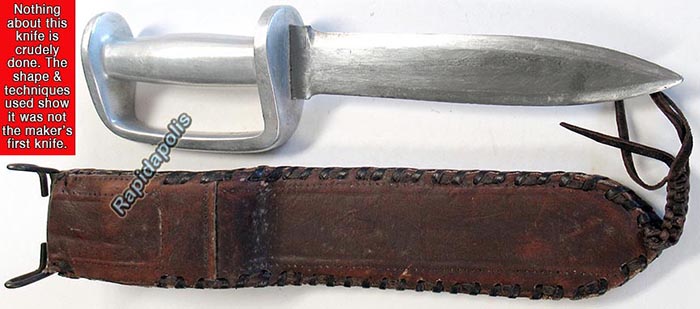 D-guard fighting knife that was made in the Pacific Theater of Operations during World War II specifically for an American Sergeant in a Separate Engineer Battalion