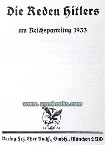 1933 Nazi Party Day speeches Adolf Hitler, Nazi Party Day of Victory 