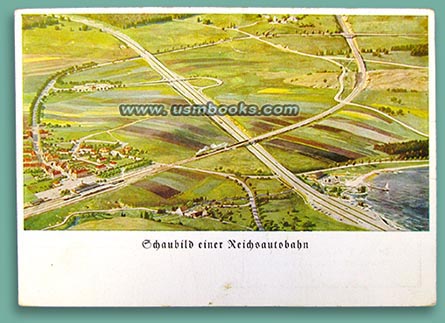 Reichsautobahn color postcard