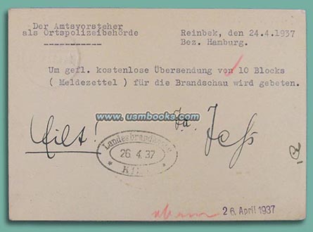 Schleswig-Holsteinische Landesbrandkasse Kiel 1937