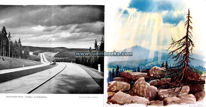 Reichsautobahn Aquarelle Gustav Lüttgens