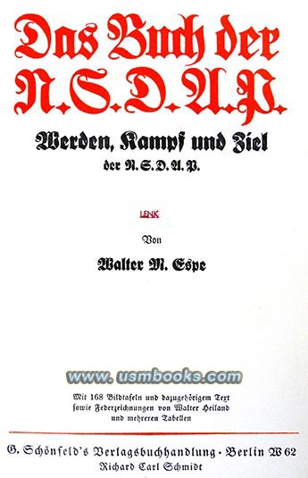 Das Buch der NSDAP Werden, Walter Maria Espe 1933