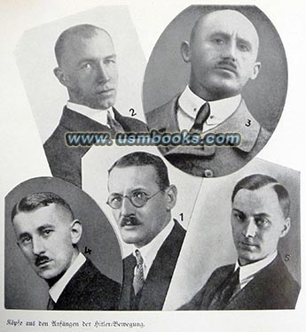 Julius Streicher, Alfred Rosenberg, Gottfried Feder, Anton Drexler, Hermann Esser