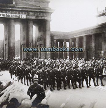SS parade under the Brandenburg Gate in Berlin