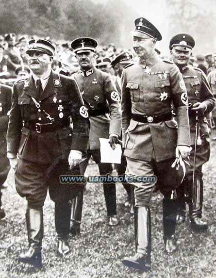 Crown Prince Wilhelm (with swastika armband) and Ernst Röhm at the SA Day in Breslau