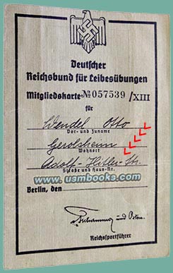 Deutscher Reichsbund für Leibesübungen membership ID
