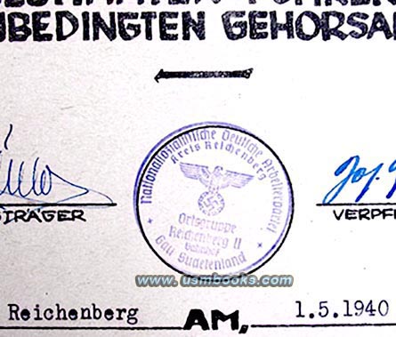 NSDAP Ortsgruppe Reichenberg II Bahnhof Gau Sudetenland